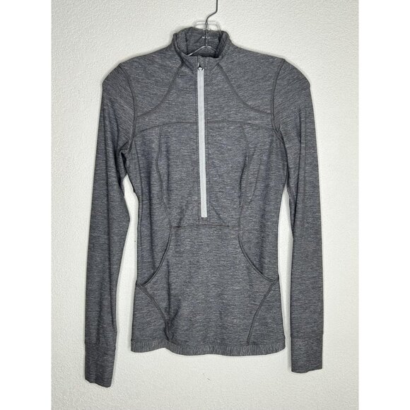Lululemon Jackets & Blazers - Lululemon Jacket Womens XS Gray 1/2 Zip Thumbholes Mesh Lined Running Yoga